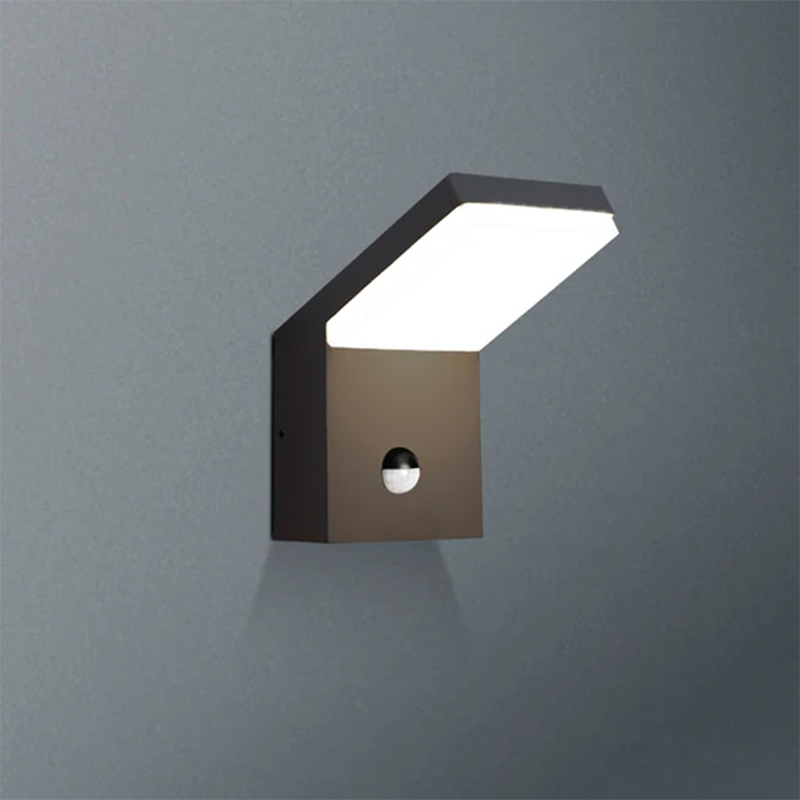19217 IP54 18W 1800Lm ไฟผนังภายนอก LED สีเทา/ขาว/ดำพร้อมเครื่องตรวจจับความเคลื่อนไหว